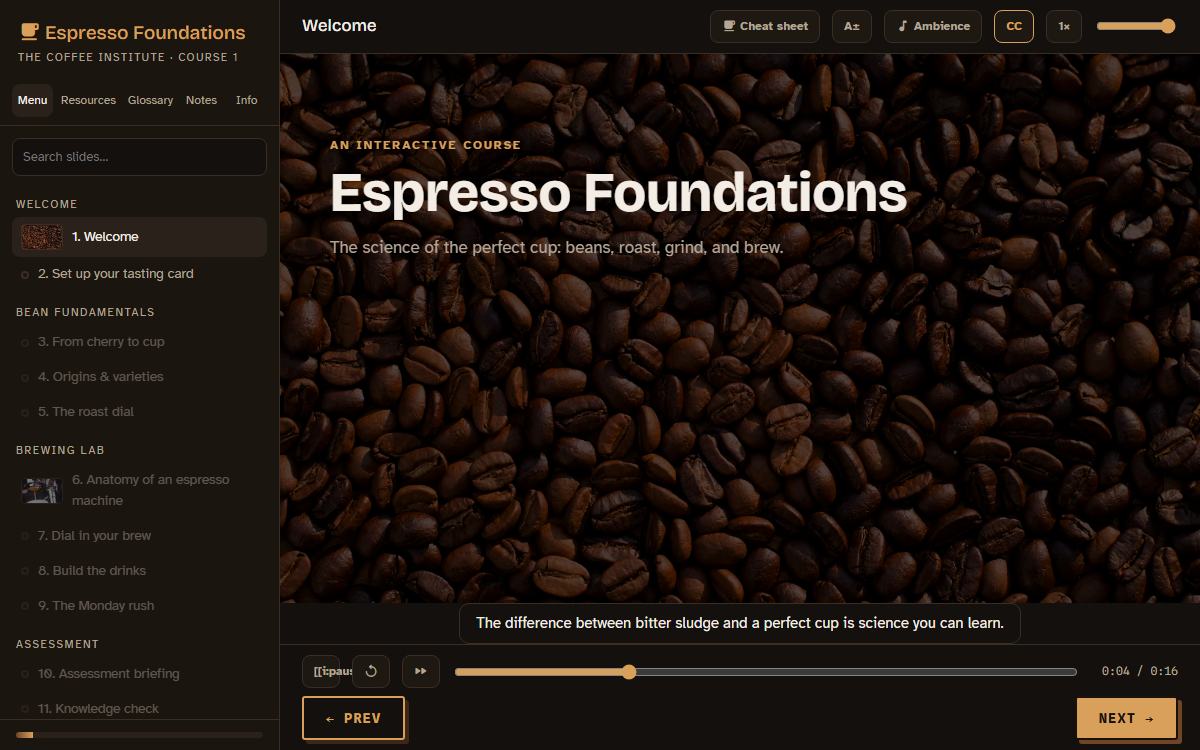 Espresso Foundations preview