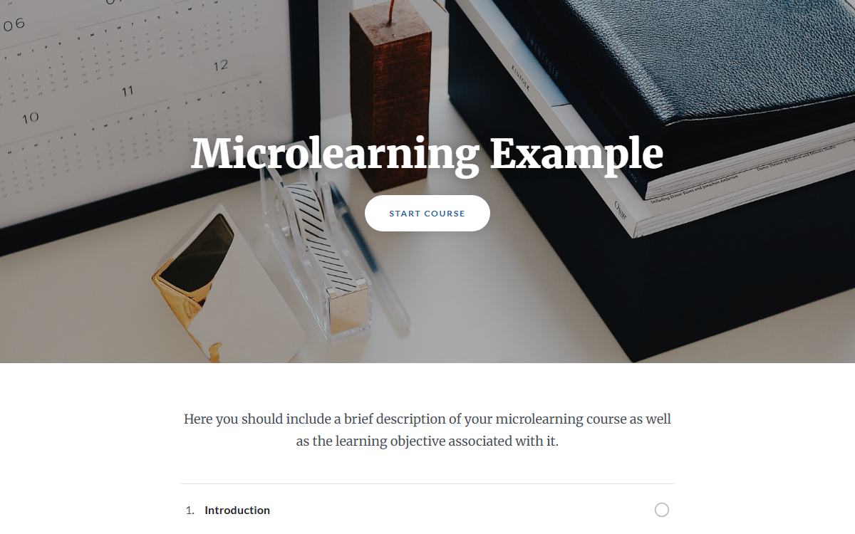 Microlearning module preview