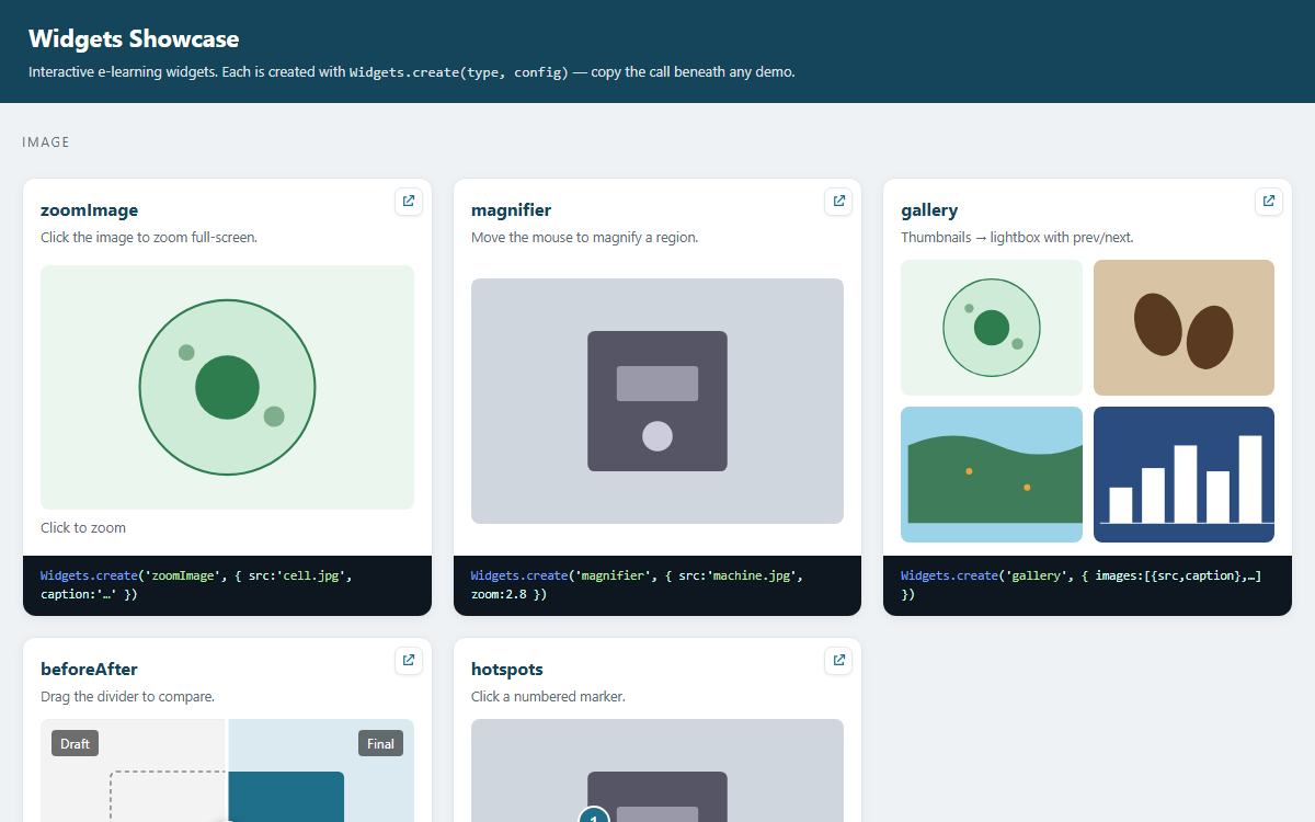 Widgets library preview